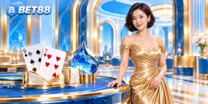 Bàn bài baccarat cùng người mẫu và nhận diện BET88