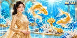 Cá vàng và họa tiết Thần Tài trong không gian BET88