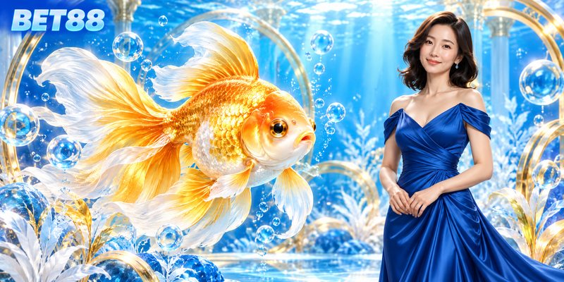 Cá vàng trong khung cảnh đại dương mang nhận diện BET88
